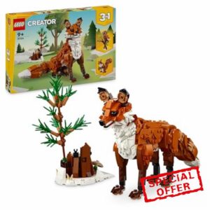LEGO Creator 3in1 Forest Animals: Red Fox Toy to Owl Figure to Squirrel Model