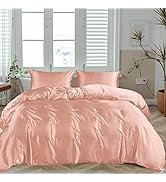 LINENWALAS 100% Natural Bamboo 3-Piece Duvet cover sham set with Zipper and Corner Ties- Softest ...