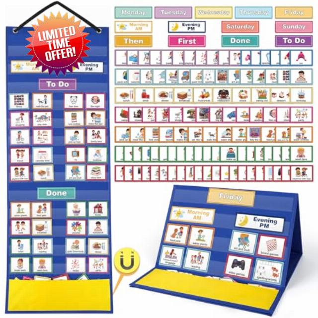 Visual Timetable 132 PECS Cards Weekly Behaviour Charts for Children