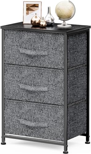 Storage Tower Organizer Unit with Wood Top & Easy Pull Closets
