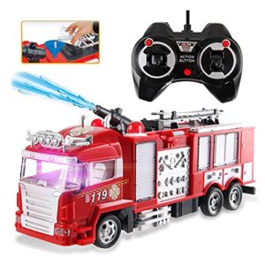 Toy Rc Car With Spray Water Gun,Radio Remote Control/Music And Flashing Lights,Rechargeable Battery, Educational Toys Boy,