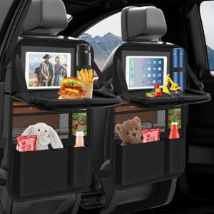 2 Pack Car Organiser Large Car Organiser Back Seat for Kids Multifunctional Waterproof Car Back Seat Organiser with Folding Table
