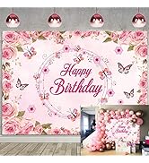 Princess Backdrop for Girl Birthday Party 7x5FT Pink Princess Theme Photography Backdrop Girls Pr...
