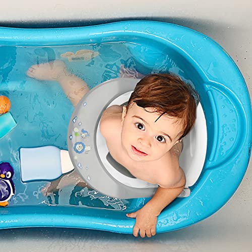 Non Slip Baby Bath Chair Bathtub Seat for Sit-Up Bathing Seat with Suction Cups for Baby 6-18 Months (Grey)