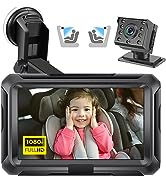 Zacro LED Baby Car Mirror - 3 Brightness Baby Rear View Car Mirror for Backseat with Remote Contr...