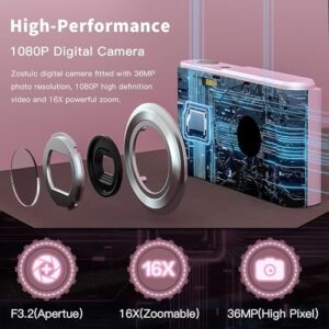 HD 1080P Vlogging Camera 2.4" LCD Compact Camera with 16X Digital Zoom