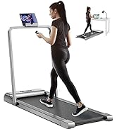 Foldable Treadmill 1-12 KM/H,AJUMKER Walking Pad 2 HP,Under the Desk Treadmill,Treadmill for Heav...