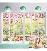 Easter Backdrop for Photography 5x7FT Easter Spring Garden Floral Bunny Colorful Eggs Fence Green...