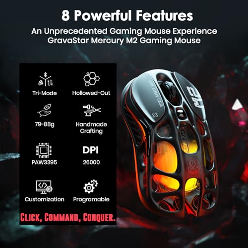 000 DPI Optical Sensor -78g Lightweight Hollowed-Out Design -5 Programmable Buttons -5 Dynamic Lightsync RGB Modes -Stealth Black