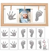 BUSHBABY Baby Hand and Footprint Kit, Inkless Baby Prints Handprint & Feet Photo Frame, Pet Dog P...