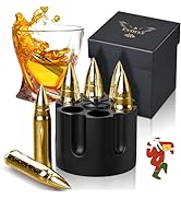 Whiskey Stones & Glasses Gift Set for Him Husband Christmas, 2 Whiskey Glasses and 6 Chilling Sto...