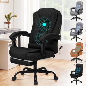 Desk Chair 77 cm High Back 150° Recliner Tilt Function Padded Swivel Fabric