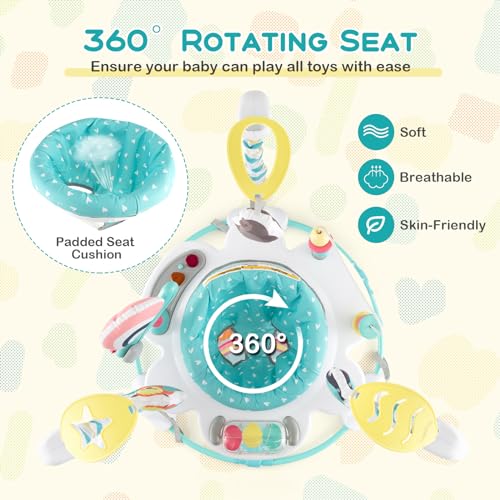 Height Adjustable Infant Activity Center with 360° Rotary Seat
