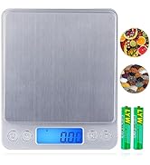 Zacro Digital Kitchen Scale - Food Scale with Tare Function, 11lb/5kg Load, 0.05oz/1g High Precis...