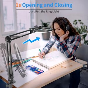 Desk Ring Light 10" LED with Remote for iPhone/Android