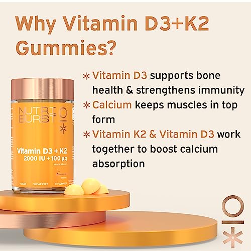 Skeletal Function & Immune Function - Vegan & Sugar Free - 3 x 60 Lemon Gummies - 3 Month Supply