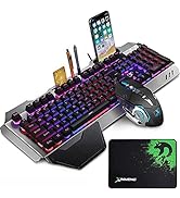 US Layout Gaming Keyboard and Mouse Set 12 RGB Illumination mode 104 Keys Full Anti-ghosting ligh...