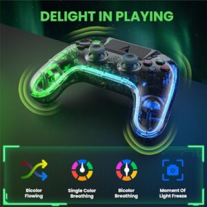 LED PS4 Controller RGB Transparent with Adaptive ALPS Joystick