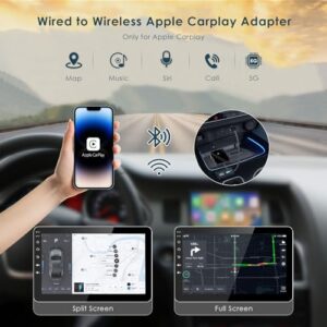 Converts Wired to Wireless Carplay Dongle for Wireless Control Plug & Play Apple Carplay Wireless Adapter Fast & Easy Use Fit for Car from 2015 & Apple iOS 10+