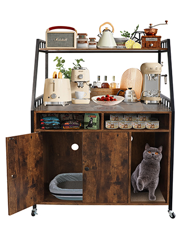 Cat Litter Box Enclosure Furniture with Cat Tree