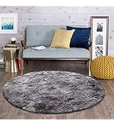 Calore Area Rugs Round Bedroom Carpets Living room Rug Fluffy Washable Indoor Floor Area Mat for ...