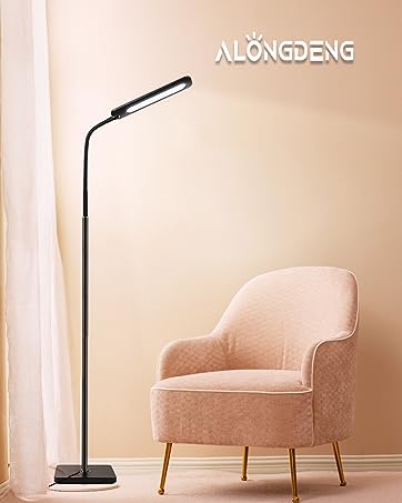 ALongDeng Floor Lamp for Living Room, Floor Lamps with Lampshade, Modern Standing Lamp with Foot ...