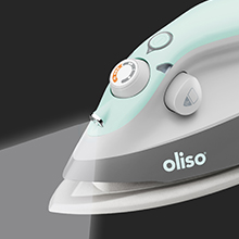 oliso M3Pro Textile Compact Fabric Project Steam Iron with Solemate Hot Iron Rest