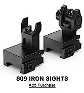Feyachi Flip Up Sights Front and Rear Iron Sight Set Folding Sight fits Picatinny ( Tool Free Adj...