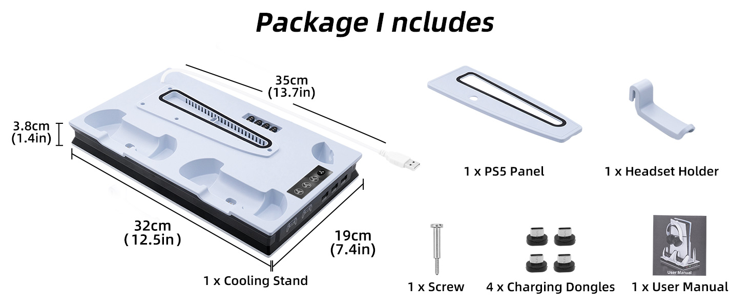 Cooling Charger Stand for New PS5 Slim
