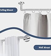 Hafaa Curtain Poles Metal Extendable Blackout Curtain Pole for Eyelet Curtains Room Darkening Adj...