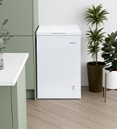 Willow black and stainless steel table top drinks fridge on white kitchen counter top