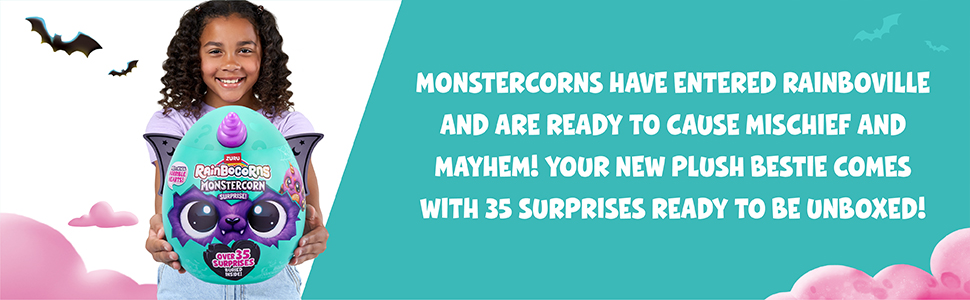 Rainbocorns, Monstercorns, Spooky, Halloween, Cuddly, Comfort, Slime, Glow in the Dark