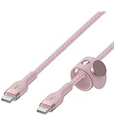 Belkin BoostCharge braided USB C to fast charger cable, USB type C charger cable fast charging fo...