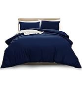 MOONLIGHT20015 King Duvet Cover - Burgundy Solid Soft King Bedding Duvet Cover Set with 2 Matchin...