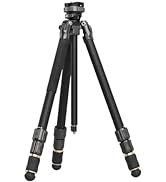 SMALLRIG Lightweight Carbon Fiber Video Tripod Kit with Step-Less Damping Fluid Head, 64'' Camera...