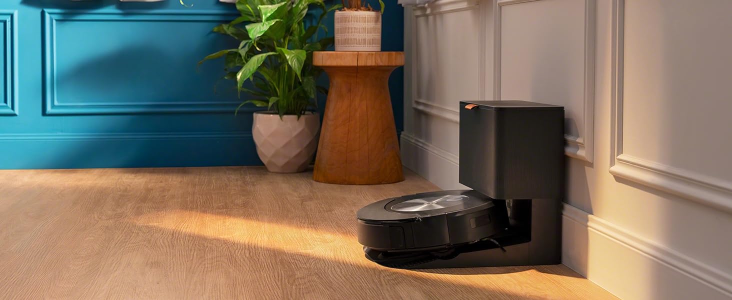 roomba combo j7+ docked in situ living room