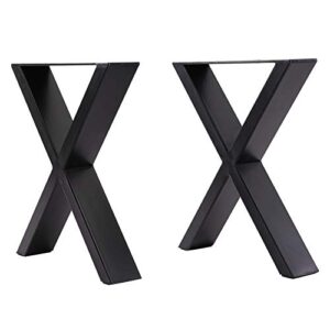Heavy Duty Industrial X Shaped DIY Furniture Table Legs Coffee Table Legs with Screws for DIY Table Desk Breakfast Bar Stand Bench (W35cm X H40cm)