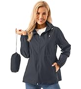 mosingle Mens Waterproof Packable Jacket, Foldaway Hood Rain Jacket Mens Coat Raincoat Lightweigh...