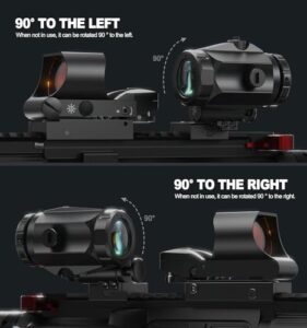 Multiple Reticle System Red Dot Sight & Magnifier Built-in Flip Mount Combo