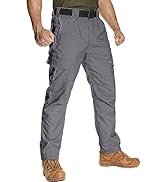 Walking Zip Off Cargo Trousers Mens, Safari Hiking Quick Dry Lightweight Convertible Travel Fishi...