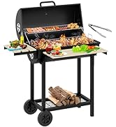 YITAHOME XL Charcoal Outdoor Smoker BBQ, Portable Barbecue Grill with Height Adjustable Deluxe En...