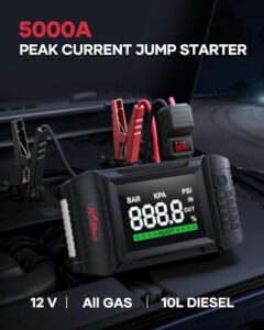 150PSI 5000A Jump Starter(All Gas/10.0L Diesel) 74WH Battery Pack