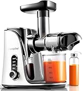 AMZCHEF Cold Press Juicer with 2 Speed Control - High Juice Yield Juicer Machines with Ultradense...