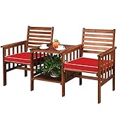 COSTWAY 5-Piece Garden Bar Set, Patio Rattan Bar Table and 4 Bar Stools Set with 2 Storage Shelve...