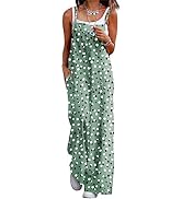 YESNO Women's 2023 Summer Casual Loose Dresses Sleeveless Maxi Bohemian Floral Dress Spaghetti St...