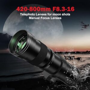 Manual Zoom Lens for Canon EOS Rebel T8i T7i T7 T6 T6s T6i T3i T2i SL3 SL2 90D 80D 77D 4000D
