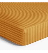 Fitted Sheet Double 25cm Soft Brushed Microfiber with Satin Stripes Fade Resistant Easy Care Brea...