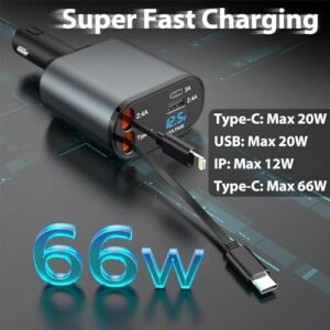 4 in 1 Car Fast Charger 100W