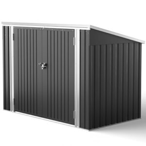 Lockable Outdoor Bike Storage Shed with Door and Sloping Roof