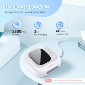 Baby Nasal Sucker 9 Suction Levels Electric Nasal Aspirator for Babies Rechargeable Automatic Nose Cleaner with 2 Size Silicone Tips Nose Suction for Newborn Toddler Infants